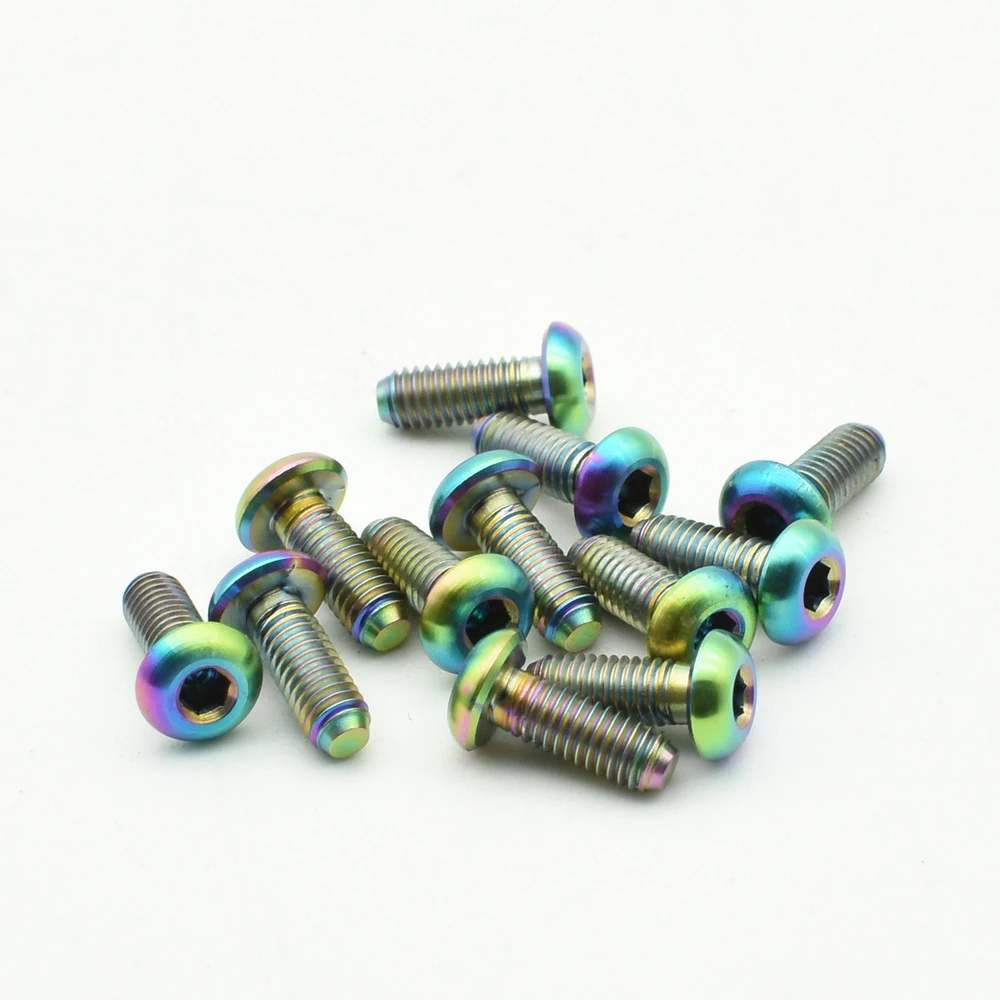 Ti Bolt M4 6 8 1015 20 титановые болты Золотая ферменная головка шестигранник Аллен головкой зонта винт для верховой езды конверсионный винт 6 шт