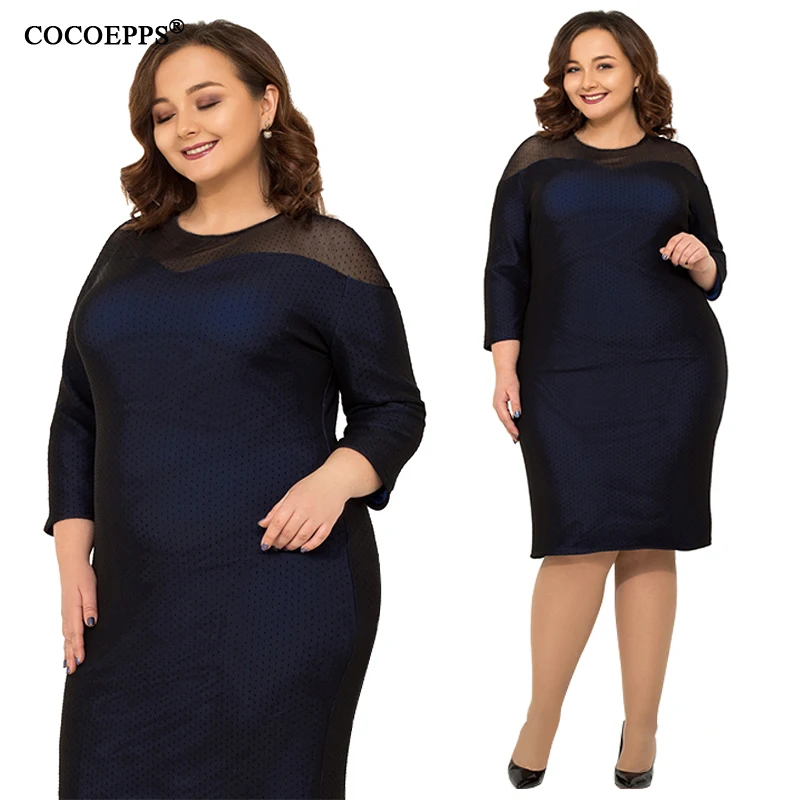 COCOEPPS 5XL 6XL женское Сетчатое платье большого размера плюс сексуальные вечерние винтажные платья элегантные женские бандажные туники большого размера Vestidos