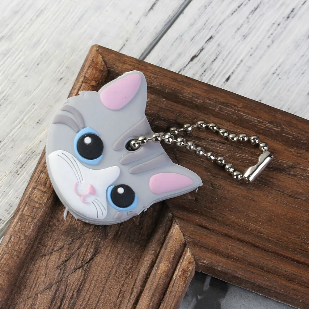 Doreen Box PVC колпачки для ключей для кошек, собак, кроликов, многоцветная цепь из серебряных шариков, аксессуары для ключей для женщин и девочек, 1 шт