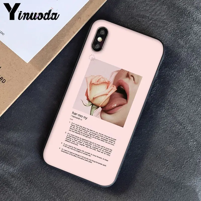 Yinuoda, розовый, эстетический, песни, лирика, эстетический, мягкий силиконовый чехол для телефона, чехол для iPhone 8, 7, 6, 6 S, 6 Plus, X, XS, MAX, 5, 5S, SE, XR, 10