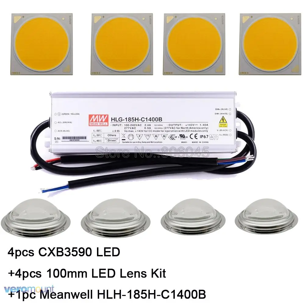 Cree CXB3590 Светодиодная лампа для выращивания растений 3000K 3500K 5000K 80 CRI 36V COB с