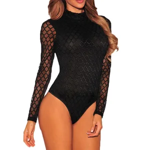 Женское боди с длинным рукавом, в шотландскую клетку