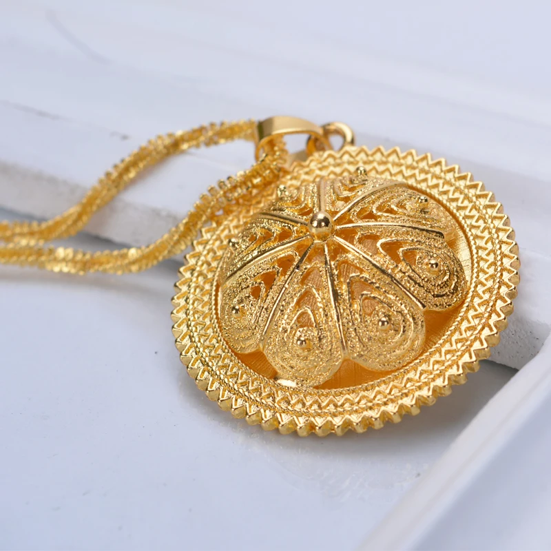 Комплект женских эфиопских ювелирных украшений Shamty из чистого золота ювелирные