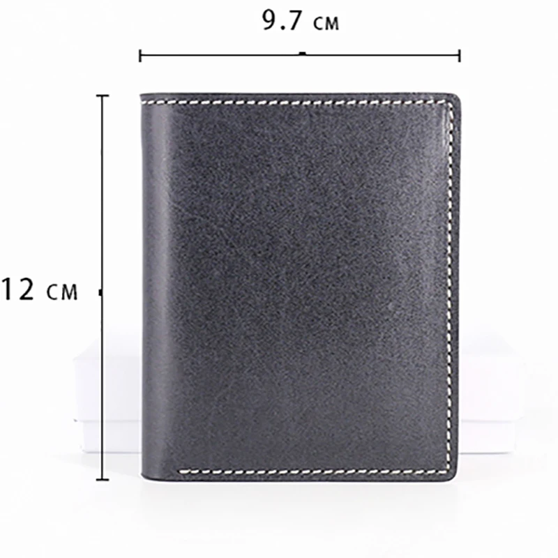 

Tanning Cowhide Wallet Men's short wallet photo bit vertical leather card bag high-grade money clip