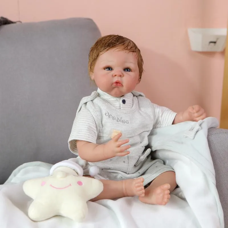 52cm Reborn Simulation Baby Handmade Silicone Doll Child Play Starfish Plush With Gift Bag Toy Baby Educational Toy Doll