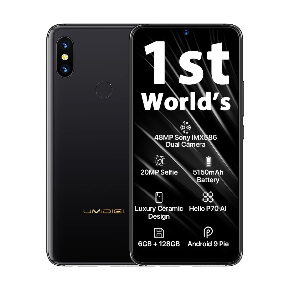 Оригинальный смартфон Umidigi S3 PRO 6 ГБ 128 Helio P70 Android 9 0 4G 3 дюйма FHD + 48 МП 5150 мАч |