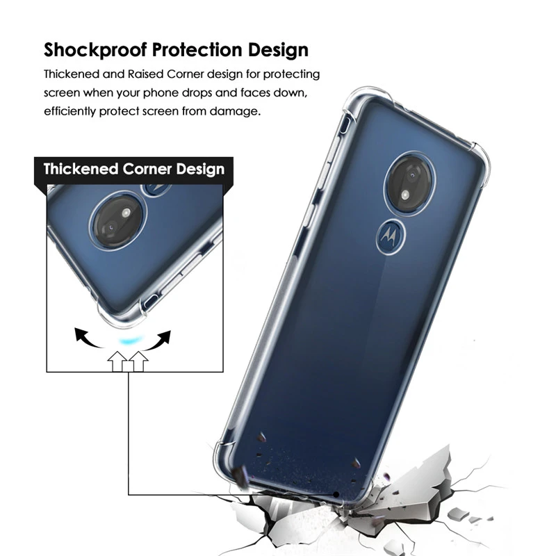Прозрачный противоударный мягкий чехол из ТПУ для Motorola Moto G7 One Power G6 G5 G5S G4 E5 E6S E6 Plus