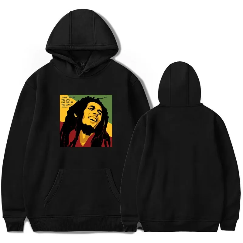 Мужская и женская хлопковая толстовка с капюшоном и принтом Bob Marley для мальчиков и девочек, модная повседневная толстовка для подростков, толстовка, новая зимняя одежда - Цвет: 1