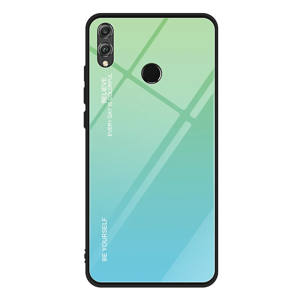Чехол для телефона huawei Honor 10 Lite 10i View V20 Honor 8X9 Lite Nova 3 3i 4, Жесткий Чехол из закаленного стекла с полным покрытием - Цвет: Green