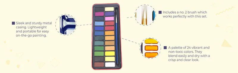 Professional акварель набор красок Твердые акварельные Aquarelle коробка цвета книги по искусству краски ing для инструменты для художников наборы ухода за кожей 18/24 цвета