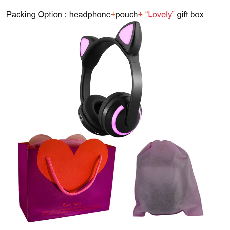Наушники Bonway Deer/Devil/Cat/Rabbit светодиодные светящиеся беспроводные Bluetooth наушники