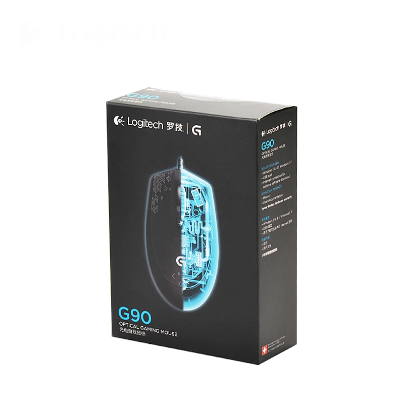 

Logitech G90 Optical Gaming Mice Mouse Wired usb Gamer Laptop pc 2500dpi Delta Zero Sensor Computer Mouse Entry level