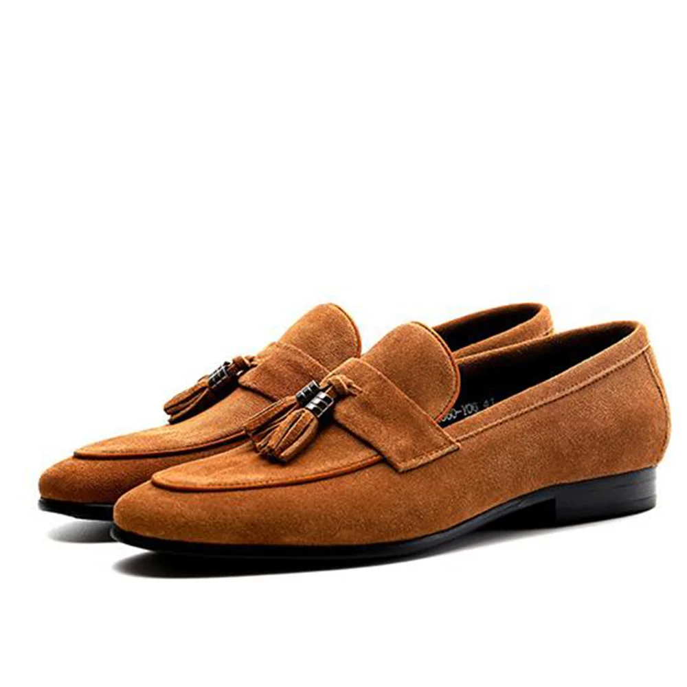 Sipriks Cow Suede Tassels Loafers Mens Topside Casual Flats Dark Blue Slip On Sneakers Soulier Homme Sepatu Pantofel FelIx | Обувь
