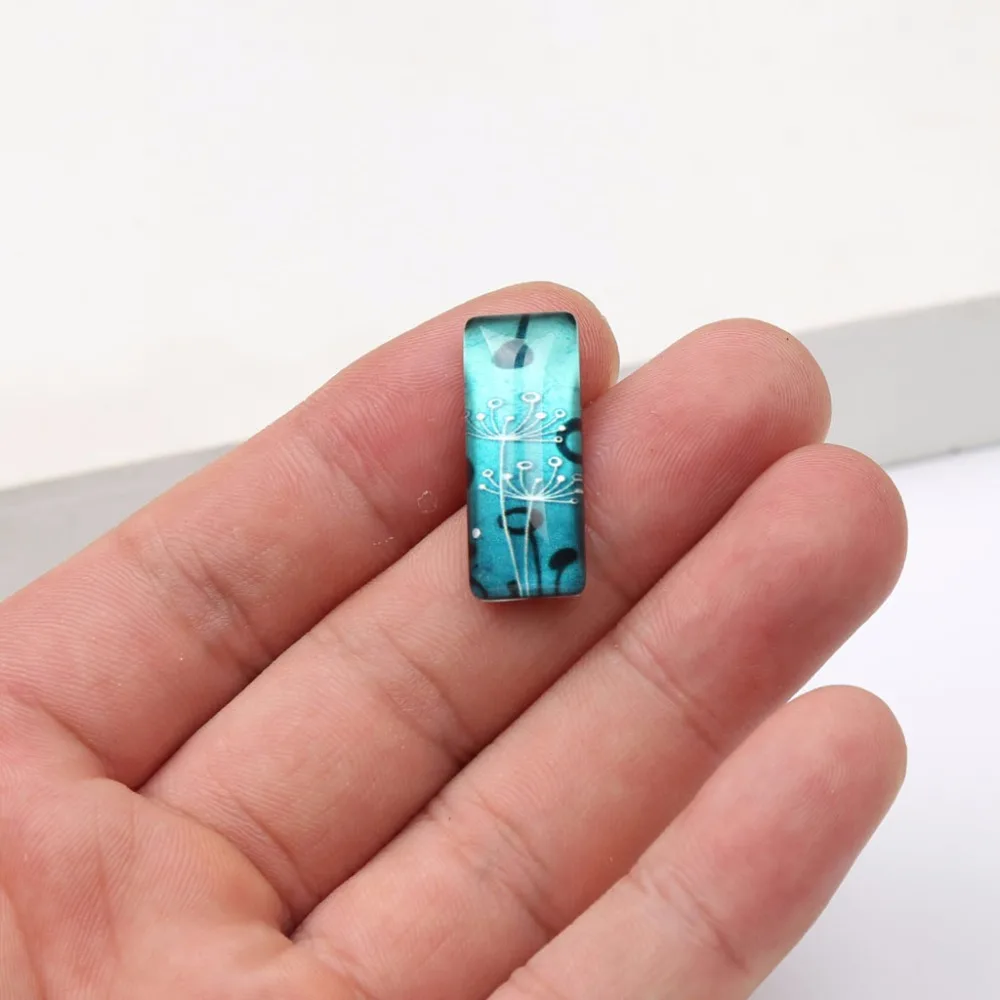 20 шт. квадратный стеклянный кабошон 10 х25 мм|rectangle glass cabochon|glass cabochonglass cameos |