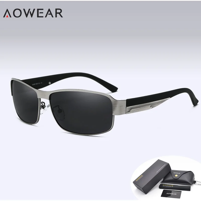 AOWEAR, очки для ночного водителя, очки ночного видения, поляризационные солнцезащитные очки, мужские очки для вождения, желтые очки для ночного видения, Oculos De Sol