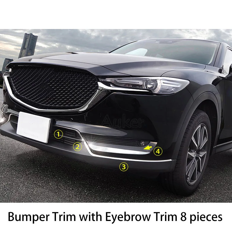 Для- Mazda CX-5 CX5 KF CX-8 автомобиля передний Нижний Бампер литьевая решетка отделка украшения наклейки крышка аксессуары стиль