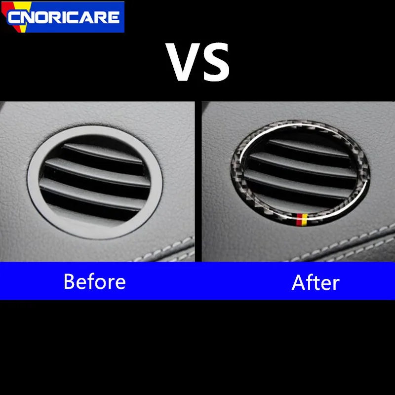 

Car Instrument Air Conditioner Vent Circle Decoration Sticker Trim For Mercedes Benz GLE GLS ML GL Carbon Fiber Dashboard Decals