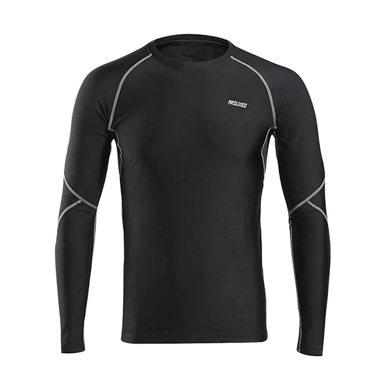 Black Gray Tops Мужское быстросохнущее термобелье для велоспорта, быстросохнущее нижнее белье для катания на лыжах/верховой езды/альпинизма/пешего туризма - Цвет: Black Gray Tops