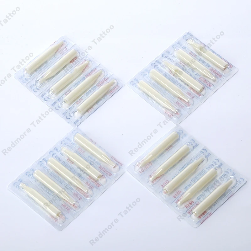 Одноразовые кончики для татуажа 50 шт. белые 9 футов предварительно стерилизуемые