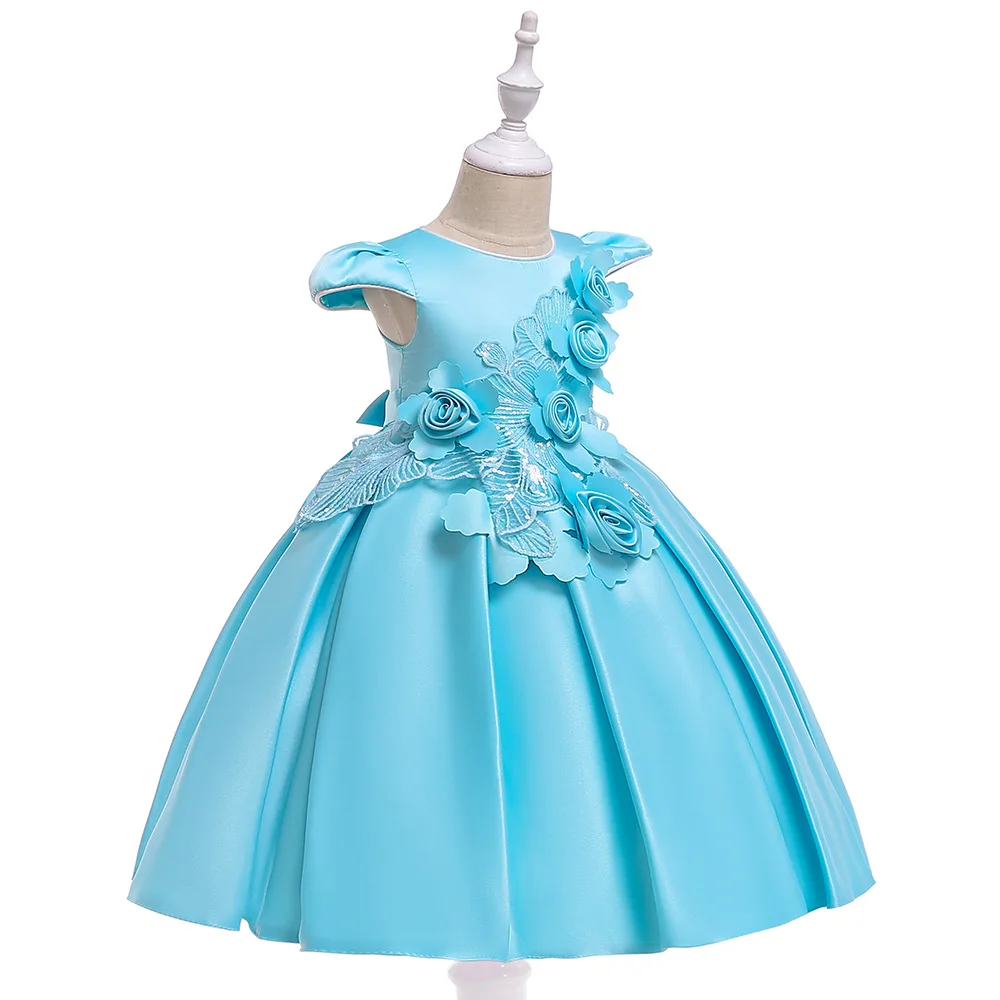 Современное Атласное Бальное платье для маленьких девочек, платье на день рождения, торжественное платье для выпускного вечера, вечернее платье