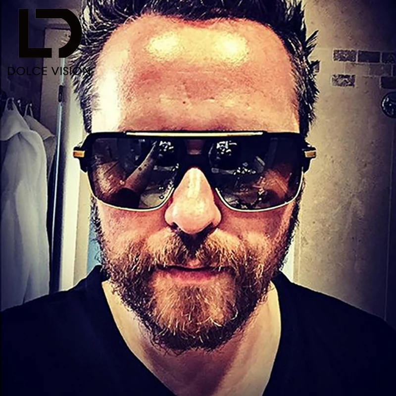 Роскошные солнцезащитные очки для мужчин винтажные дизайнерские квадратные