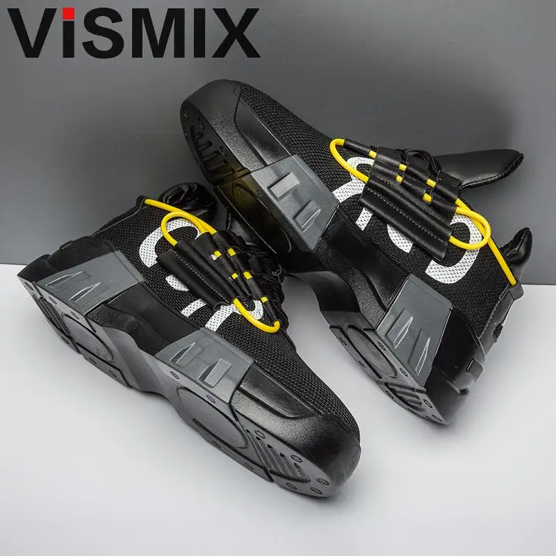 Fashion Men's Hip Hop Street Dance Shoes Black High Top Chunky Sneakers Autumn Winter Casual Leather Boys Zapatos Hombre | Обувь