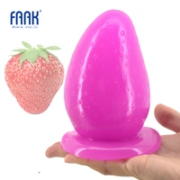 faak big anal plug with suction cup strawberry butt plug anus massage partical huge 3 thick anal stuffed stopper sex toys