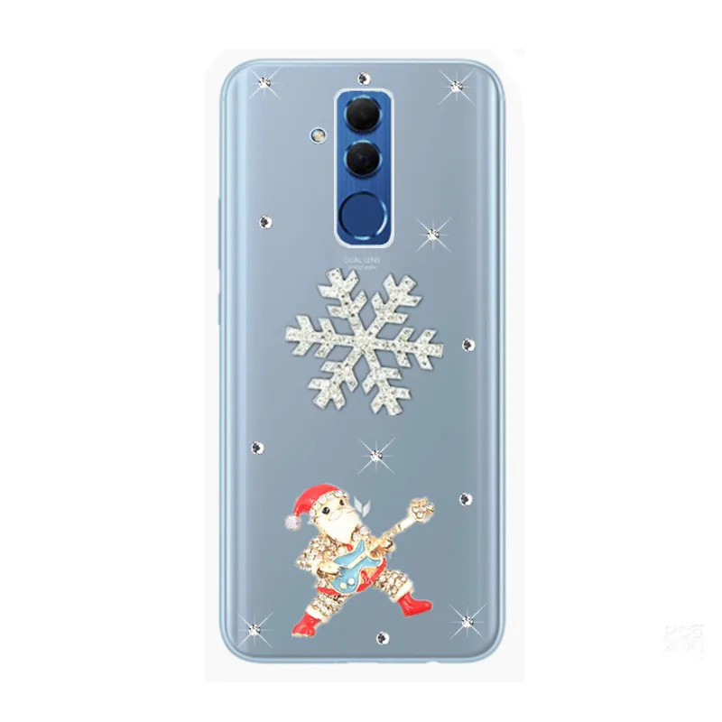 Mate 20 lite Рождественский подарок чехол для Huawei y9 y6 y7 y5 prime 2018 pro y3 2017 p9 Мини Алмазный