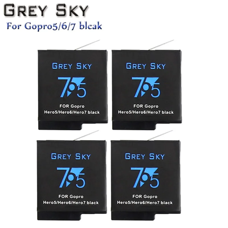 4 battery Аккумулятор 1600 мАч для GoPro hero 5 hero 6 hero 7 black Bateria Akku для GoPro hero 5 6 7 hero 5 AHDBT 501 - Цвет: 4 battery