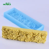 flat silicone soap mold with decorative patterns on the bottom for craft handmade diy