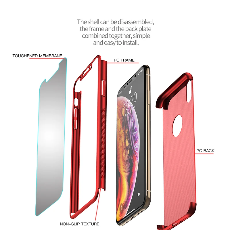Для Apple iPhone Xs Max Чехол iPaky 360 Полный для Xr Тонкий чехол 10 ультра тонкий PC X s |