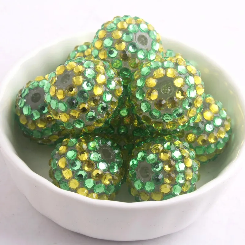 OYKZA Лайм желтые полоски цвет массивные смолы Стразы шарики для детей ювелирные