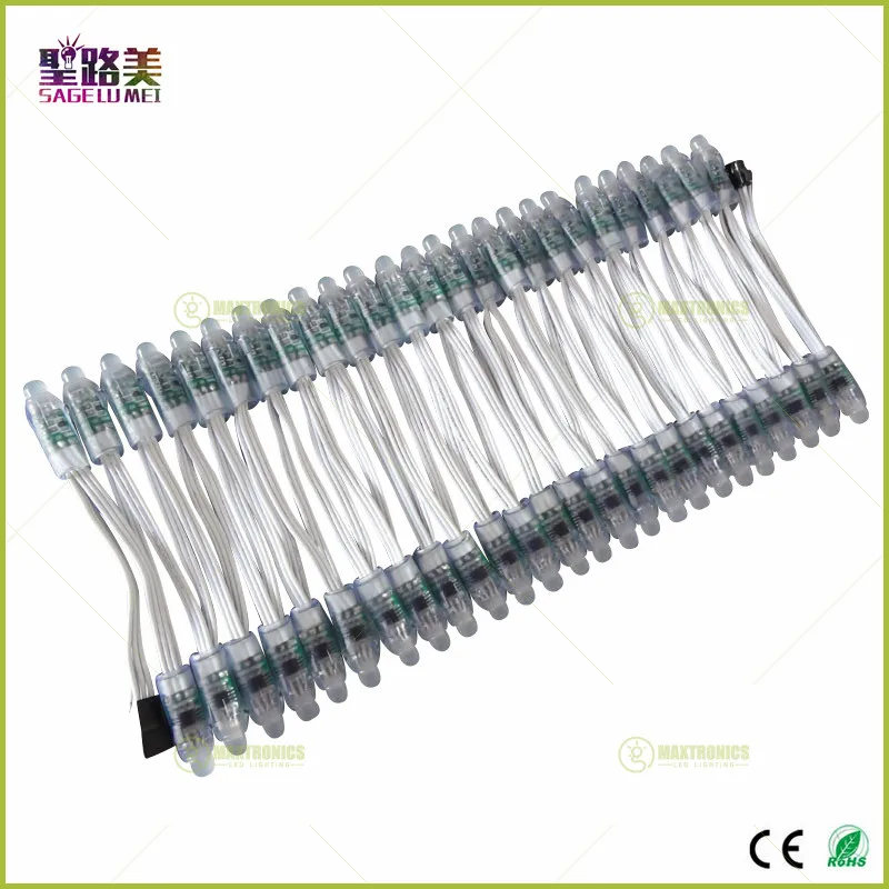 500 шт. сверхяркий DC5V/DC12V 12 мм WS2811 IC RGB светодиодный модуль белый провод цифровой