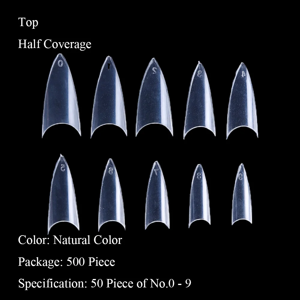 Top Natrural Color 500 шт накладные ногти, накладные ногти для французских ног, накладные лаки для ногтей, прозрачные акриловые, полностью покрытые половинным покрытием, натуральный декор, инструменты для маникюра BE871 - Цвет: Top Natrural Color