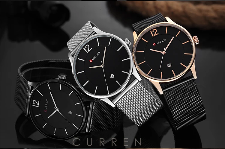 CURREN 8231 модные повседневные кварцевые часы для мужчин с полным календарем водонепроницаемые Роскошные Брендовые мужские часы