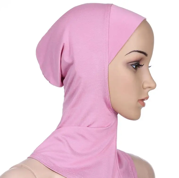 plum Multicolor Full Cover Soft Modal Muslim Hijab Shawls Swimming Cap Women's Swimming Suit Islamic Underscarf Bikinis Beachwear Cap - Цвет: plum