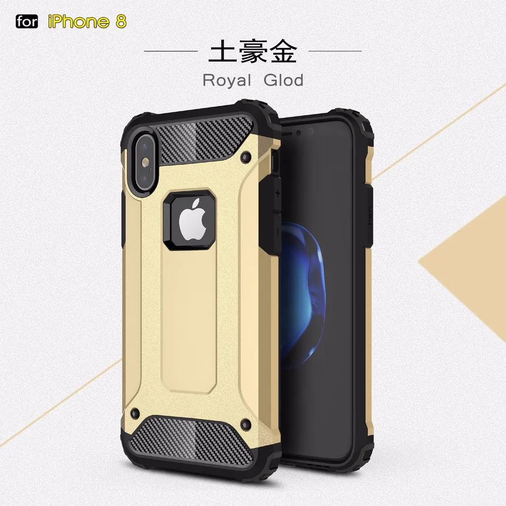 250 шт. для IPhone X Панцири случае антидетонационных противоударный Heavy Duty ТПУ ПК
