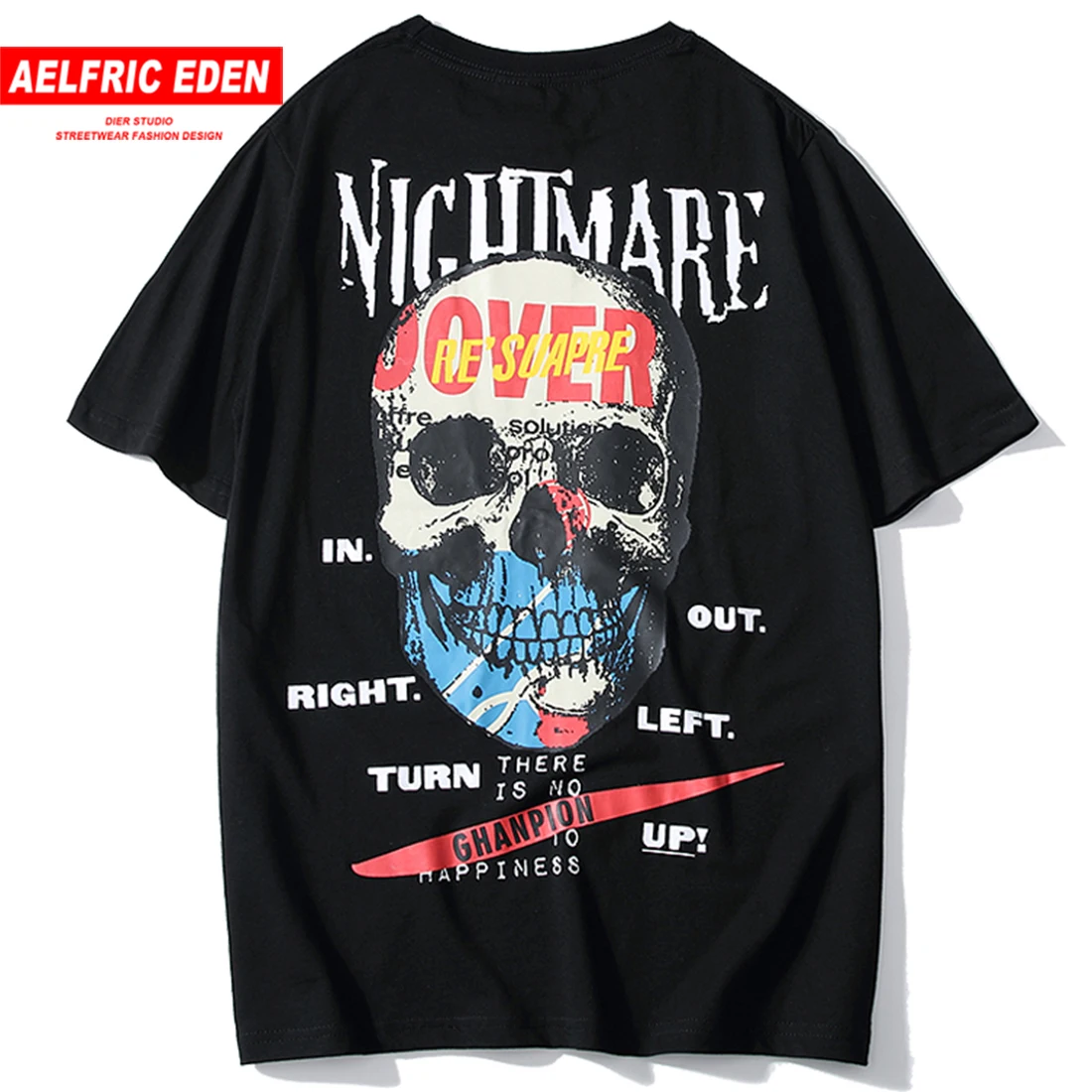 Aelfric Eden Skulls Brave Cool Highstreet Футболка Мужская Готическая Harajuku футболка с коротким