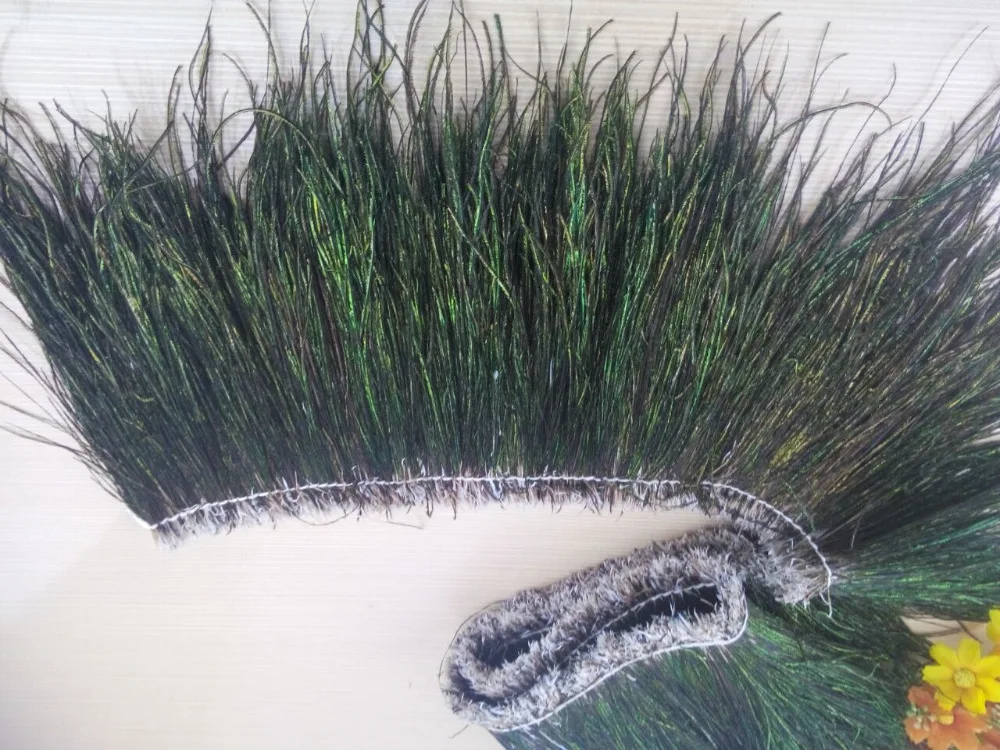 Продажа 1 ярдов длинное натуральное павлинье перо пряжа Шелк длинна 15 20 см