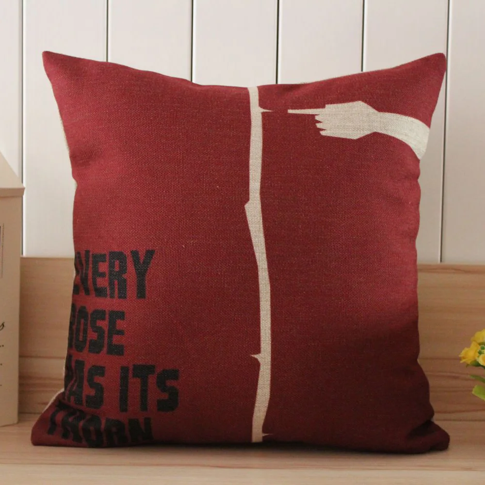 Чехол для подушки диаметром 45*45 см из льна в виде красной розы|pillow case fabric|case bmwpillow
