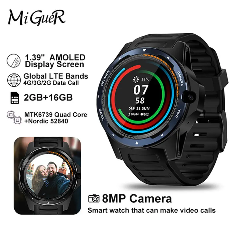 Флагман zeblaze Thor 5 двойная система гибридные Смарт-часы 1,3" AOMLED экран 8.0MP фронтальная камера 454*454 p x 2 GB+ 16 GB Смарт-часы