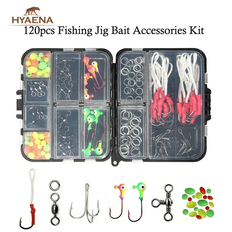 Hyaena 120 шт. рыболовные Джиги аксессуары для приманки набор джиг головы крючки с PE