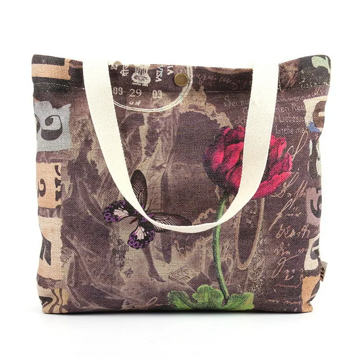 Женская мода Сумки На Ремне Дамы Шаблон Печати Холст С Открытым ртом Сумки| |