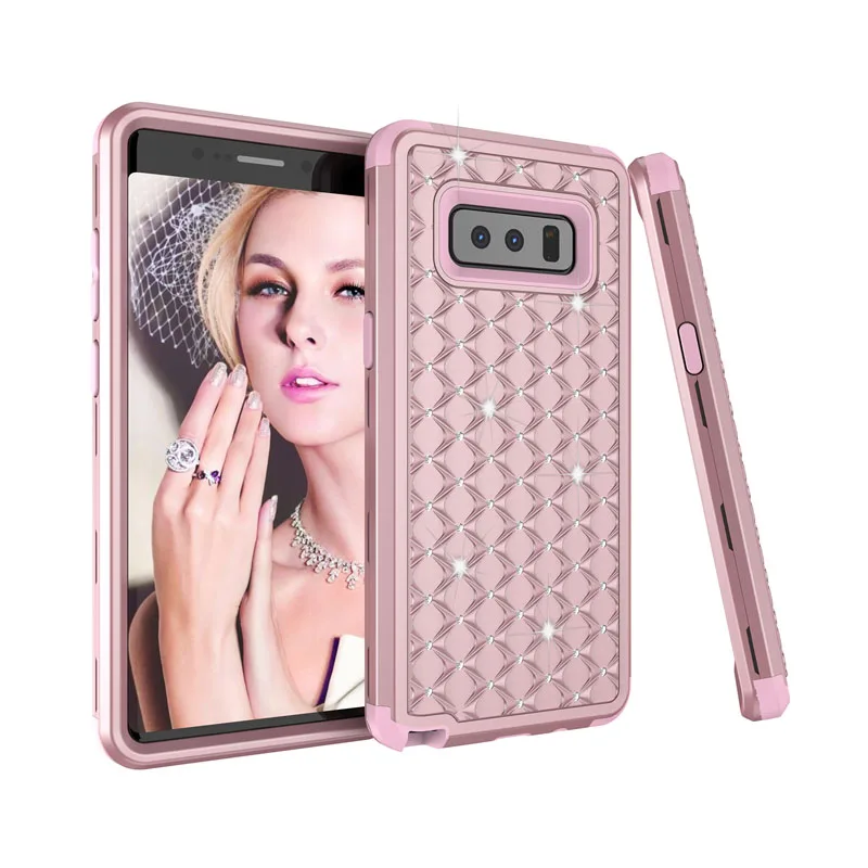 Противоударный армированный чехол для телефона s для iphone 11Pro Max X XR XS Max 6 7 8 plus, чехол для samsung Galaxy Note 8, чехол со стразами, 360 чехол