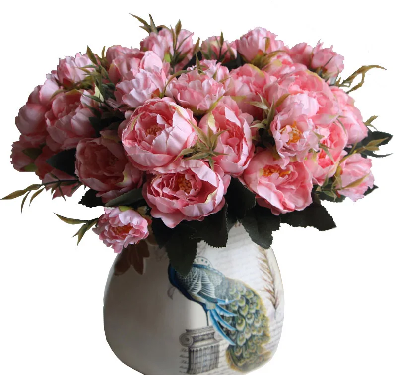 8 головы Европа пион композиция из шелковых цветов искусственный букет свадебные