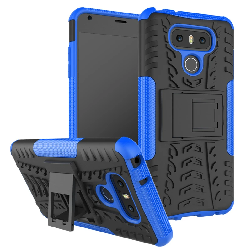 SPCASE Dual Layer Silicon Shockproof Cases for LG V30 V20 G6 G7 K10 2017 K8 2018 Hard Rubber Heavy Duty Hybrid Armor Stand Cover |