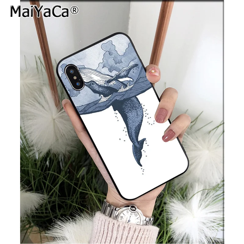 Силиконовый мягкий черный чехол MaiYaCa для iPhone X XS MAX 6 6S 7 7plus 8 8Plus 5 5S XR|Чехлы-накладки|