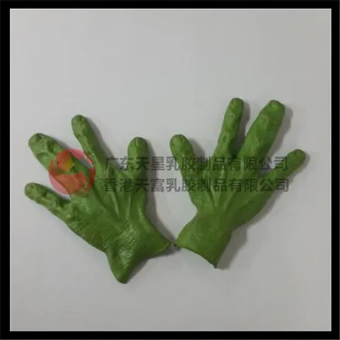 Зеленая маска инопланетянина для хэллоуивечерние косплея, перчатки, праздничные принадлежности, страшные латексные перчатки, страшные перчатки