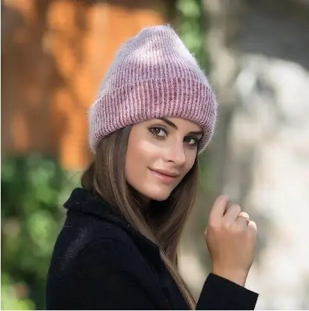 Fuchsia SUOGRY простой кролик Мех животных шапочка для женщин зимняя шапка детей Skullies теплый Гравити Фолз кепки Gorros женский кепки - Цвет: Fuchsia