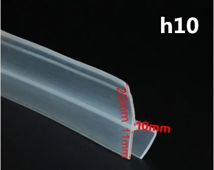 h10mm x 2Meters 2 м/лот Расширенный F/h форма из силиконовой резины душевая дверь стеклянное уплотнение для окна прокладка уплотнитель для 6/8/10/12 мм стекло - Цвет: h10mm x 2Meters